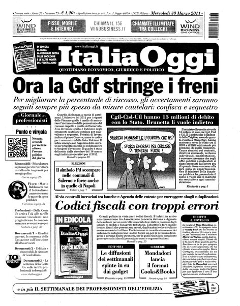 Italia oggi : quotidiano di economia finanza e politica